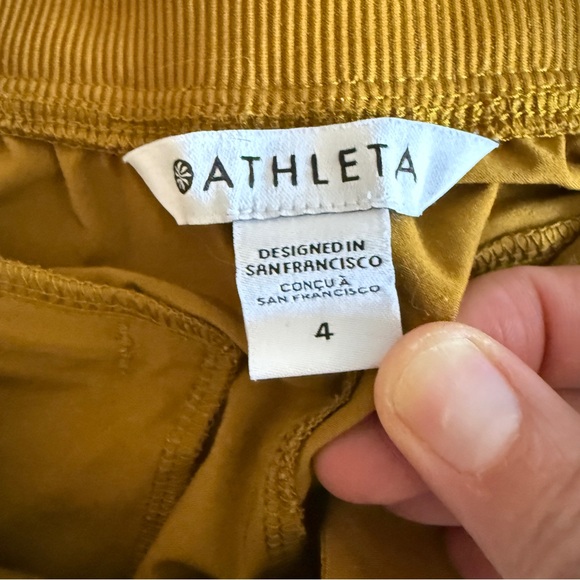 Nwot Athleta Brooklyn Mid Rise Ankle Pant Brass Yellow Gold size 4 - Picture 6 of 8